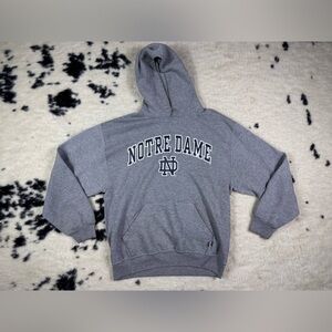 Russell Athletics Vintage Notre Dame Gray Hooded Sweatshirt Size Medium